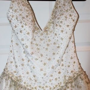 White and Gold Prima Donna Gown Size 8